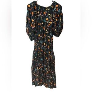 A New Day Orange Yellow Puff Sleeve Sundress